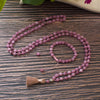 Collier Mala en Lépidolite + Bracelet Offert