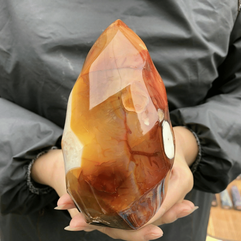 Bloc à Poser en Cornaline Poli | Lithothérapie Stéphanie