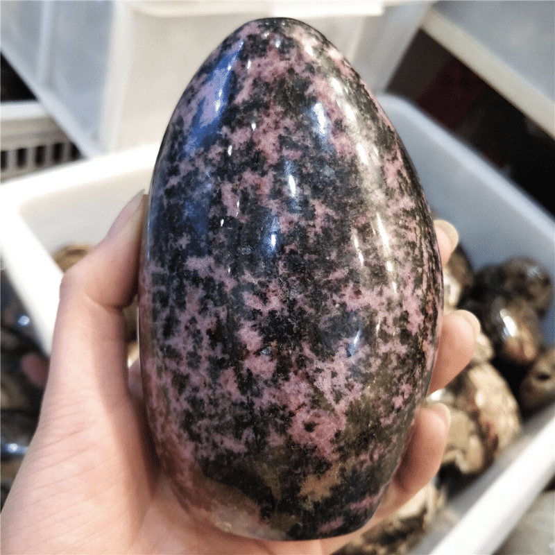 Bloc de Rhodonite Poli | Lithothérapie Stéphanie