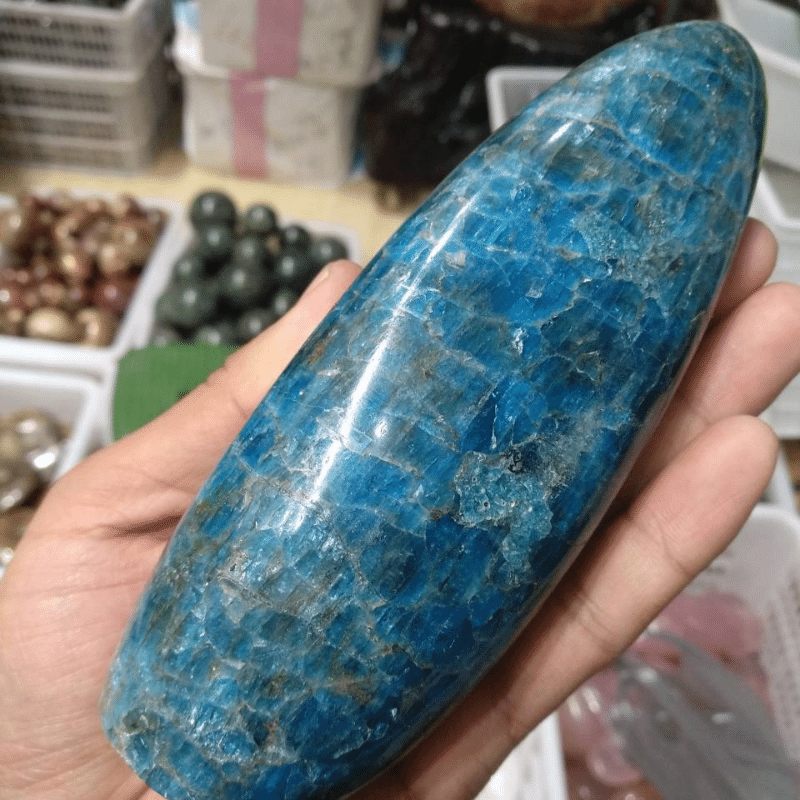 Bloc à Poser en Pierre Apatite | Lithothérapie Stéphanie