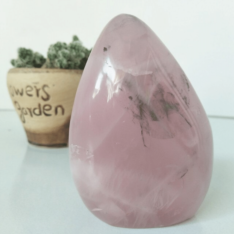 Gros Bloc de Quartz Rose Poli | Lithothérapie Stéphanie