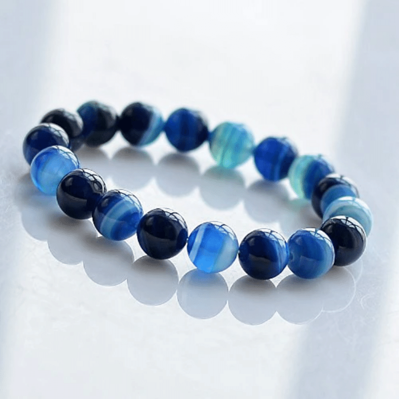 Bracelet Femme Agate Bleue | Lithothérapie Stéphanie