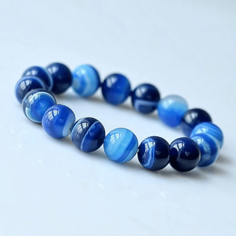 Bracelet Pierre Agate Bleue | Lithothérapie Stéphanie