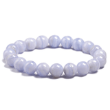 Bracelet en Agate Blue Lace 8MM | Lithothérapie Stéphanie