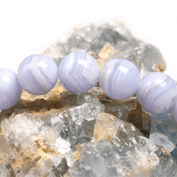 Bracelet Perles Agate Blue Lace | Lithothérapie Stéphanie