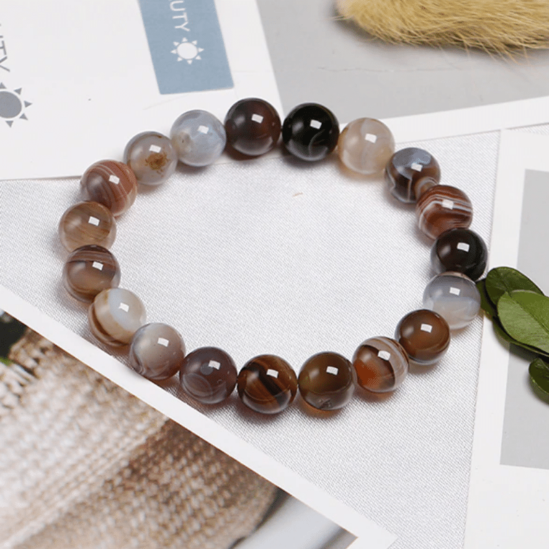 Bracelet Pierre Agate Botswana | Lithothérapie Stéphanie