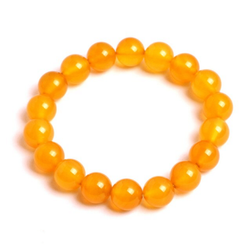 Bracelet en Agate Jaune 10MM | Lithothérapie Stéphanie