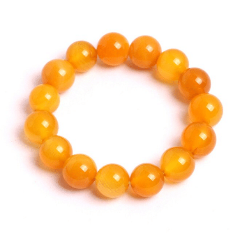 Bracelet en Agate Jaune 12MM | Lithothérapie Stéphanie