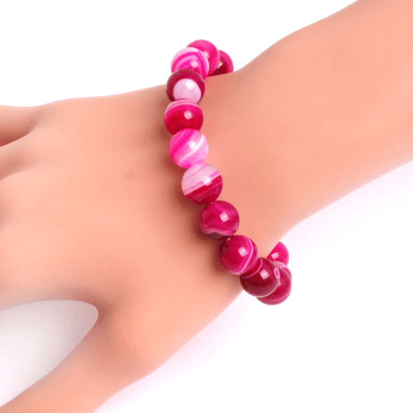 Bracelet en Agate Rose 8MM | Lithothérapie Stéphanie