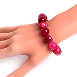Bracelet en Agate Rose 12MM | Lithothérapie Stéphanie