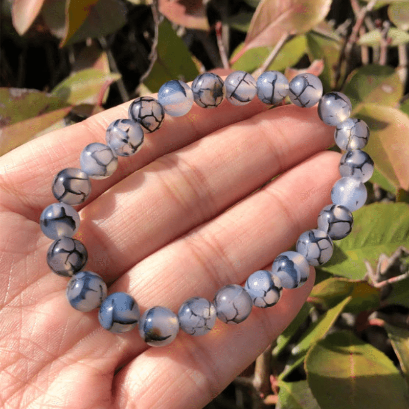 Bracelet Pierre Agate Veine de Dragon | Lithothérapie Stéphanie