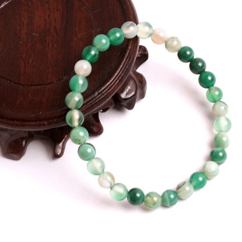Bracelet Pierre Agate Verte | Lithothérapie Stéphanie