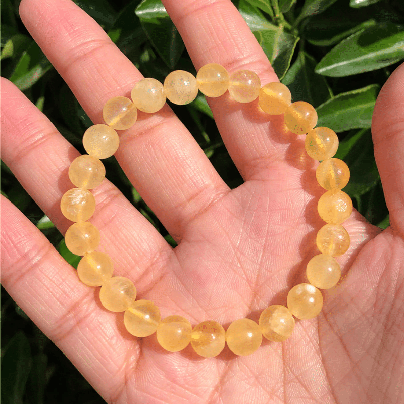 Bracelet Pierre Calcite Jaune | Lithothérapie Stéphanie
