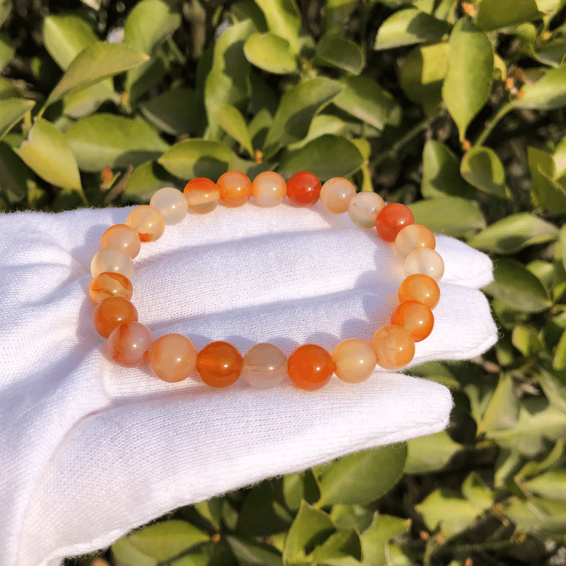 Bracelet Pierre Cornaline Orange | Lithothérapie Stéphanie