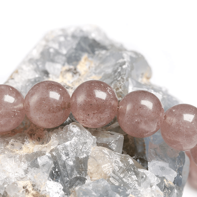 Bracelet Perles Quartz Fraise | Lithothérapie Stéphanie