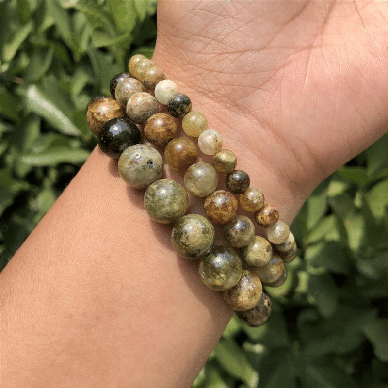 Bracelet Grenat Vert | Lithothérapie Stéphanie