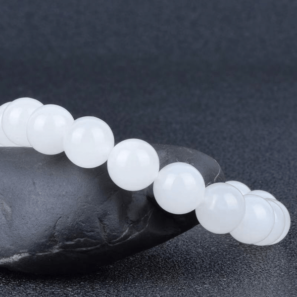 Bracelet Perles Jade Blanc | Lithothérapie Stéphanie