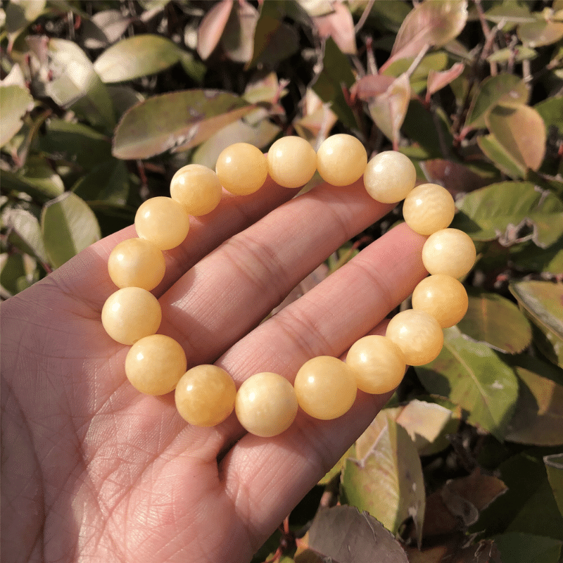 Bracelet Perles Jade Jaune | Lithothérapie Stéphanie
