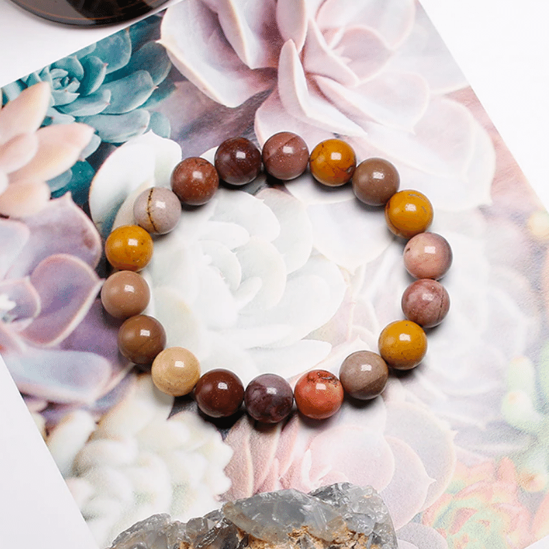 Bracelet Jaspe Mokaïte | Homme & Femme | Lithothérapie Stéphanie