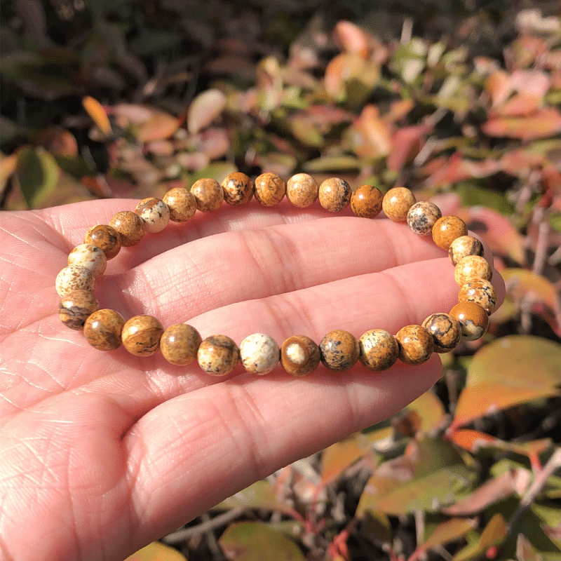 Bracelet Femme en Jaspe Paysage | Lithothérapie Stéphanie