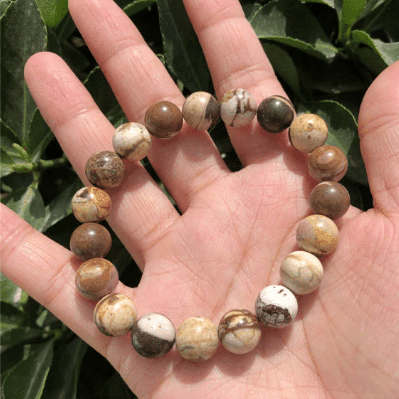 Bracelet Pierre Jaspe Zèbre Marron | Lithothérapie Stéphanie