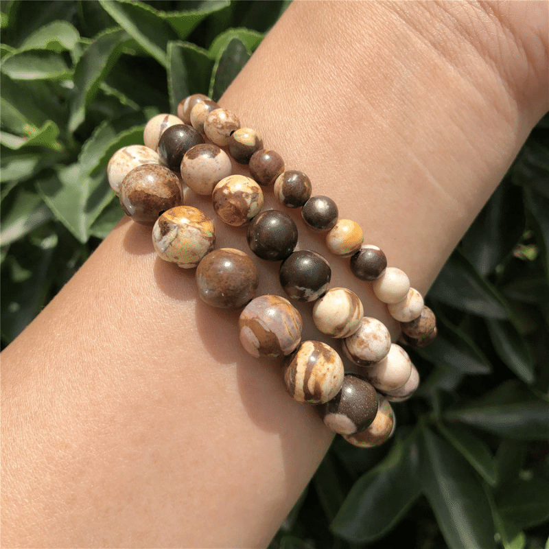 Bracelet Jaspe Zèbre Marron | Lithothérapie Stéphanie