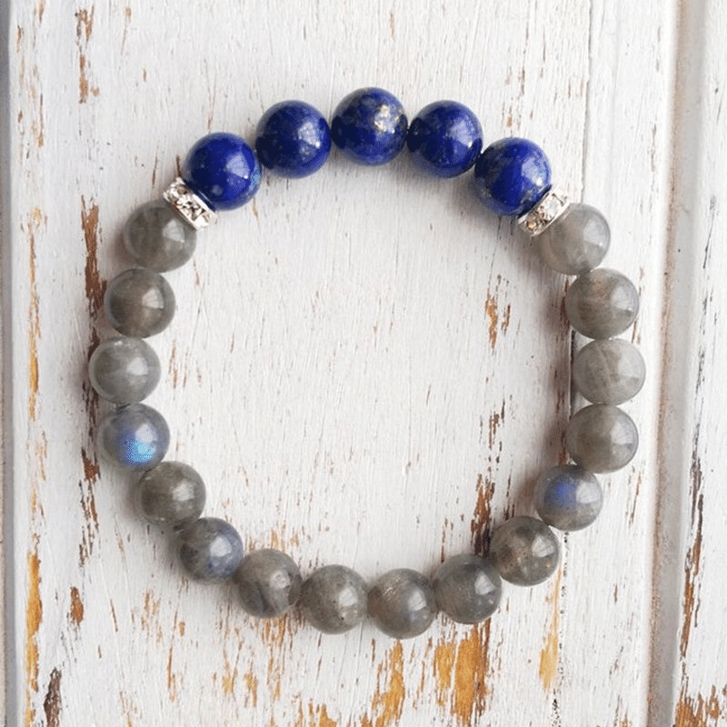 Bracelet en Lapis Lazuli et Labradorite | Lithothérapie Stéphanie