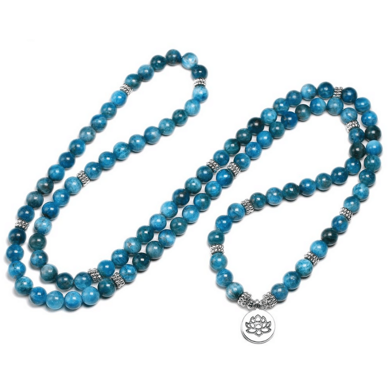Bracelet Mala Tibétain en Apatite | Lithothérapie Stéphanie