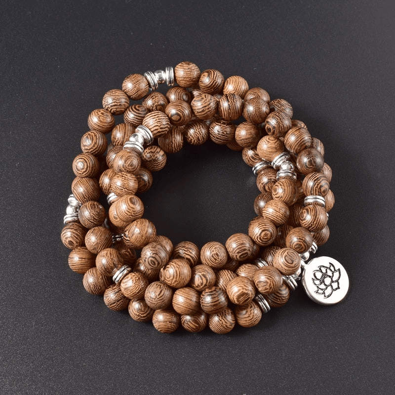 Bracelet Mala Tibétain en Bois | Lithothérapie Stéphanie