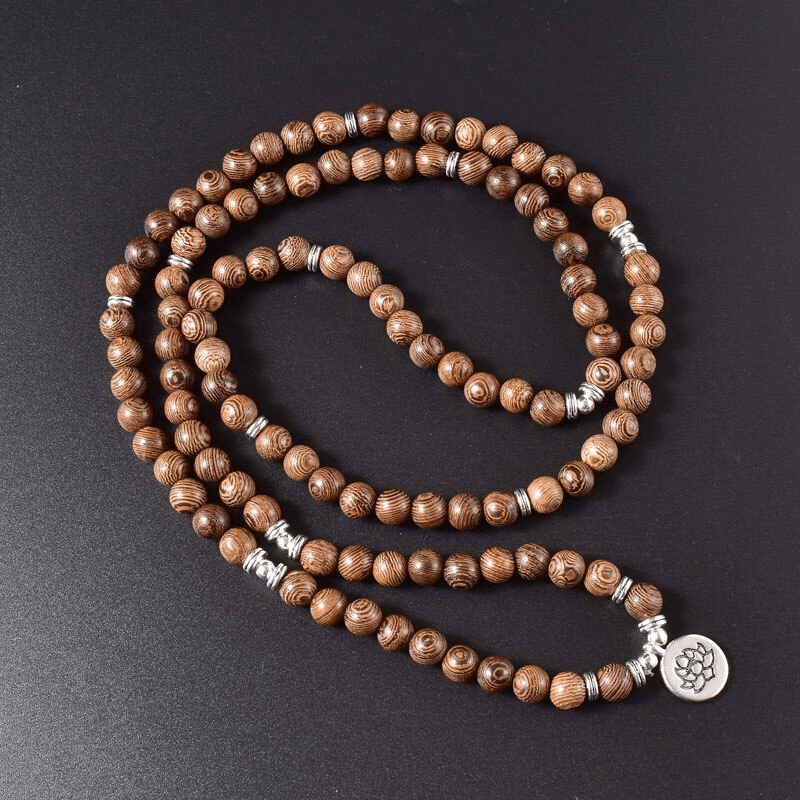 Bracelet Mala 108 Perles en Bois | Lithothérapie Stéphanie