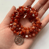 Bracelet Mala Tibétain en Cornaline | Lithothérapie Stéphanie