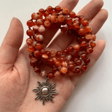 Bracelet Mala Bouddhiste en Cornaline | Lithothérapie Stéphanie