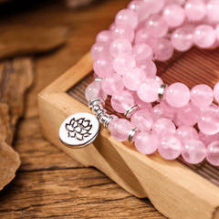 Mala en Quartz Rose | Lithothérapie Stéphanie