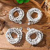 Bracelet Mala 108 Perles en Howlite | Lithothérapie Stéphanie