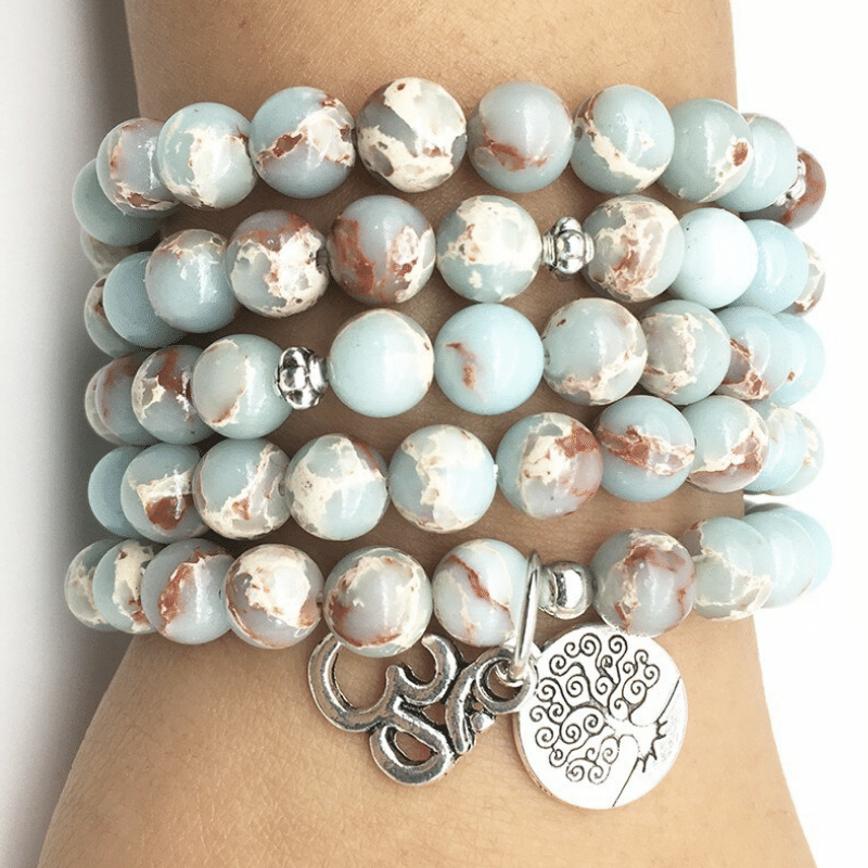 Mala en Jaspe Aqua Terra | Lithothérapie Stéphanie
