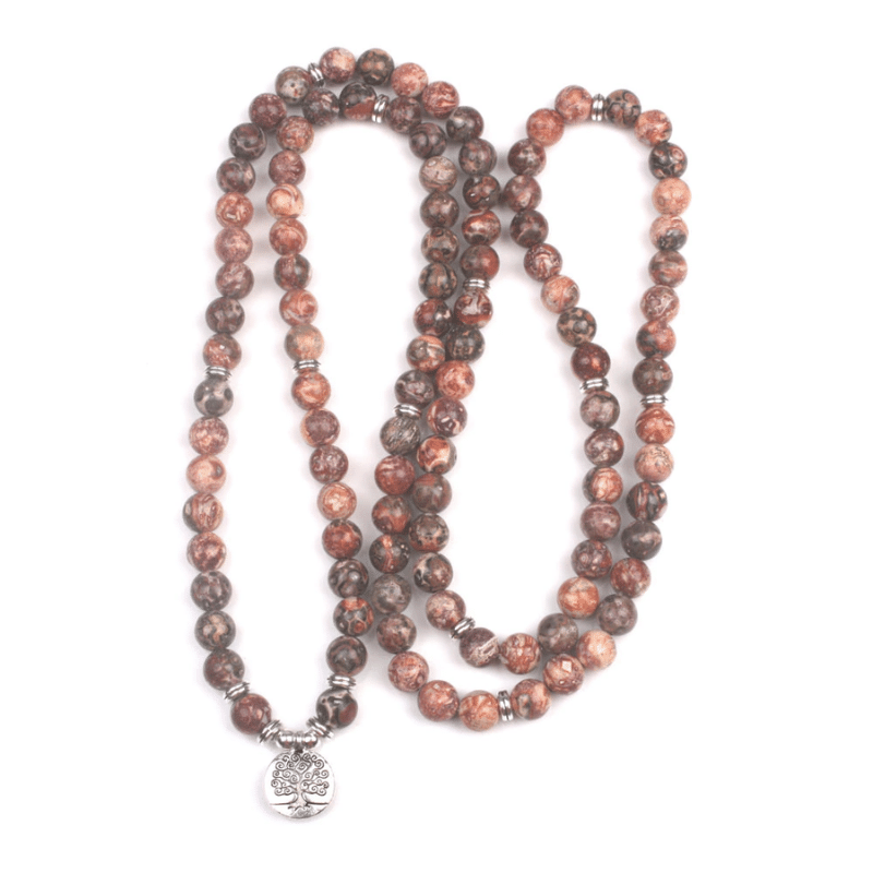 Collier Mala en Jaspe Léopard | Lithothérapie Stéphanie
