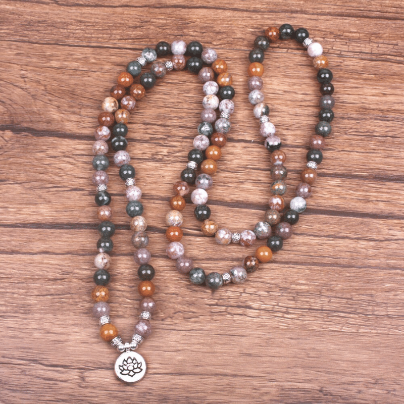 Collier Mala en Jaspe Océan | Lithothérapie Stéphanie
