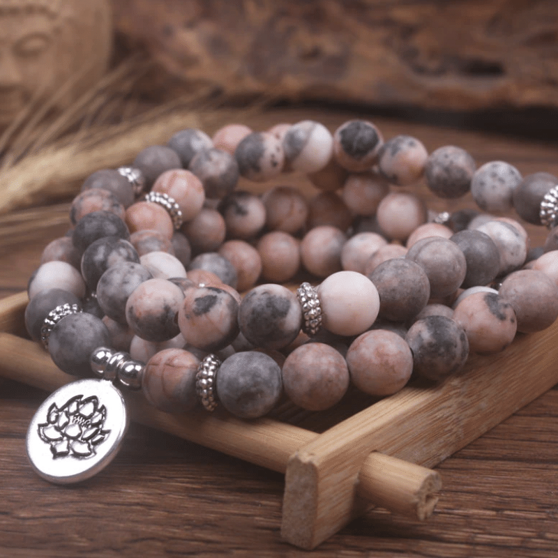 Bracelet Mala en Jaspe Rose | Lithothérapie Stéphanie