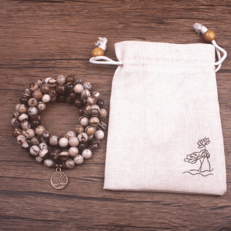 Bracelet Mala en Jaspe Brun | Lithothérapie Stéphanie