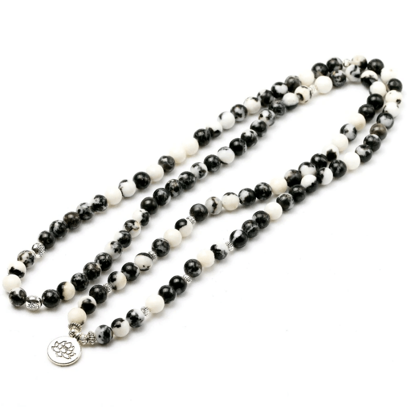 Bracelet Mala Bouddhiste en Jaspe Zèbre | Lithothérapie Stéphanie