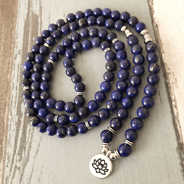 Bracelet Mala 108 Perles en Lapis Lazuli | Lithothérapie Stéphanie