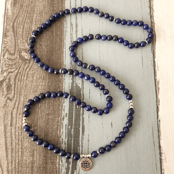 Bracelet Mala Bouddhiste en Lapis Lazuli | Lithothérapie Stéphanie