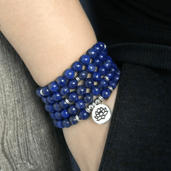 Bracelet Mala Tibétain en Lapis Lazuli | Lithothérapie Stéphanie