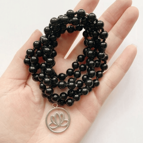 Bracelet Mala Bouddhiste en Obsidienne | Lithothérapie Stéphanie