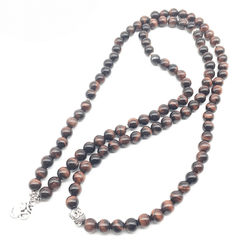Collier Mala en Oeil de Taureau | Lithothérapie Stéphanie