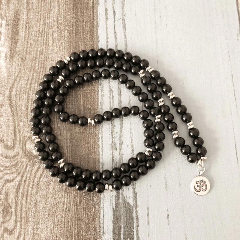 Bracelet Mala 108 Perles en Onyx | Lithothérapie Stéphanie