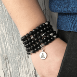 Bracelet Mala Bouddhiste en Onyx | Lithothérapie Stéphanie