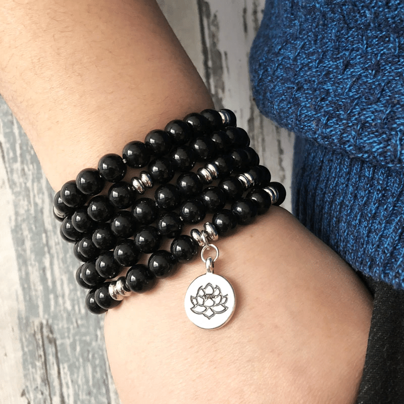 Bracelet Mala en Onyx Noir | Lithothérapie Stéphanie