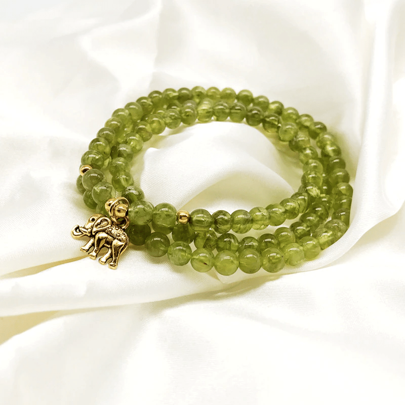 Bracelet Mala 108 Perles en Péridot | Lithothérapie Stéphanie