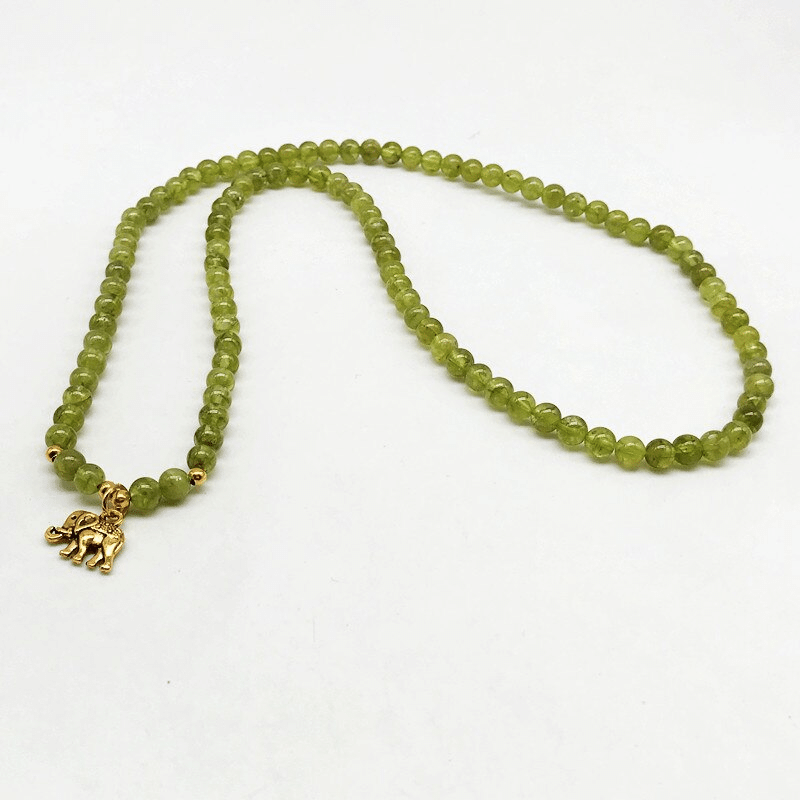 Collier Mala en Péridot | Lithothérapie Stéphanie